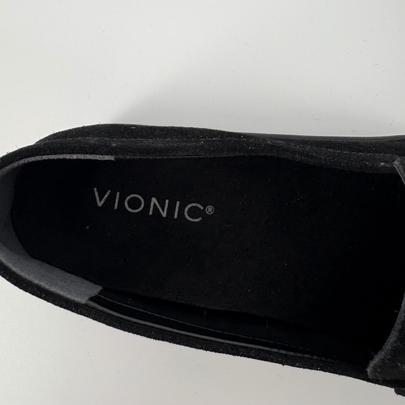 Vionic Uptown Black Suede Loafer Flats Women Size 9 Comfort Orthotic Slip On - Picture 8 of 8